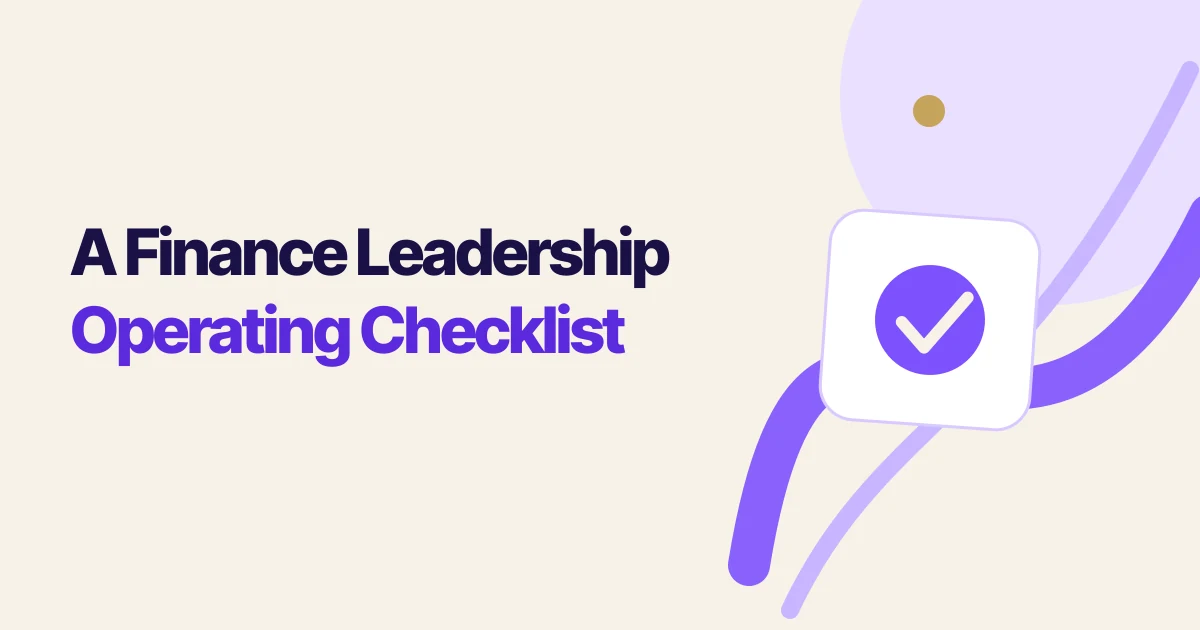 A Finance Leadership Operating Checklist